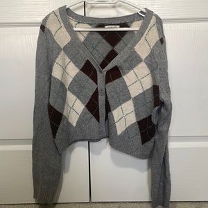 Argyle pattern cardigan